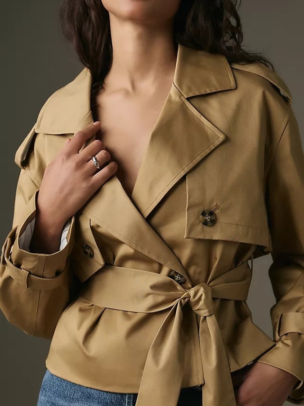 Favorite Daughter cropped belted trench coat